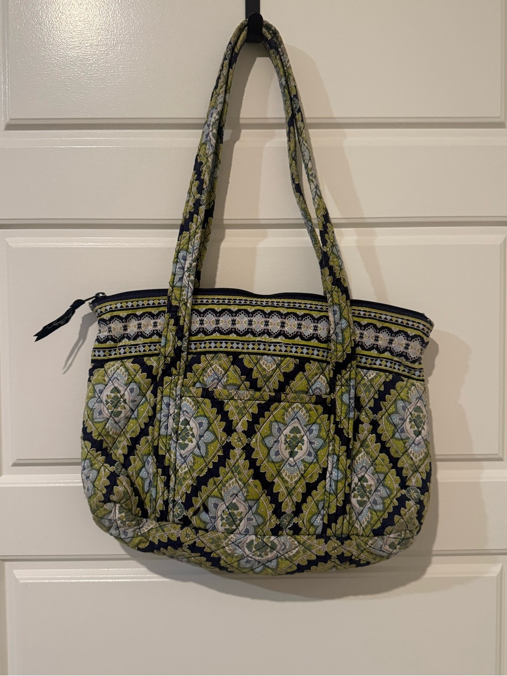 Vera Bradley Green and Black Quilted Tote